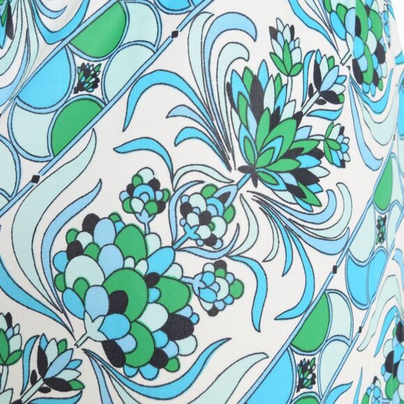 vintage 60s dress blue green psychedelic floral graphic print babydoll mini XS - Picture 9 of 10